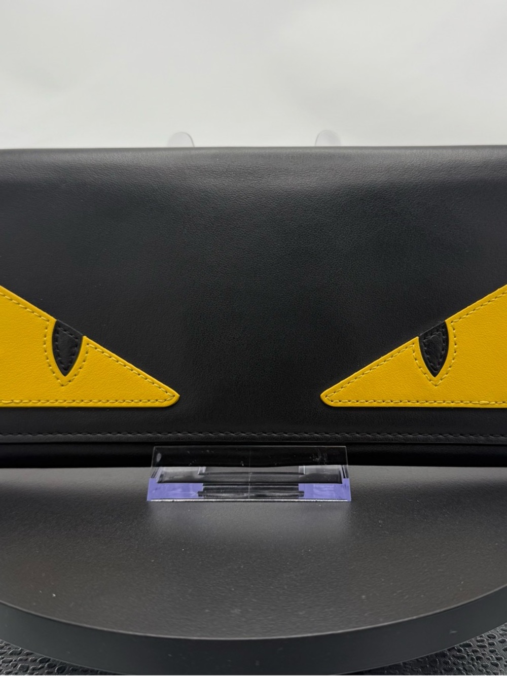 Fendi continental Monster wallet Black  with Yellow Eye Appliqués